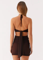 Poetry Mini Dress - Chocolate