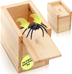 MAVORELY Wooden Spider Prank Box, Surprise Gag Gift for Adults & Teens, Funny Practical Joke Toy for April Fools' Day, Halloween & Birthdays