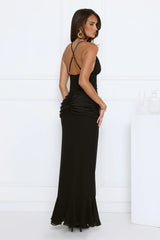 Radiant Soirée Maxi Dress Black