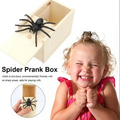 MAVORELY Wooden Spider Prank Box, Surprise Gag Gift for Adults & Teens, Funny Practical Joke Toy for April Fools' Day, Halloween & Birthdays
