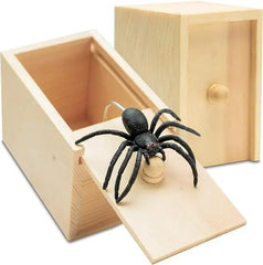 MAVORELY Wooden Spider Prank Box, Surprise Gag Gift for Adults & Teens, Funny Practical Joke Toy for April Fools' Day, Halloween & Birthdays