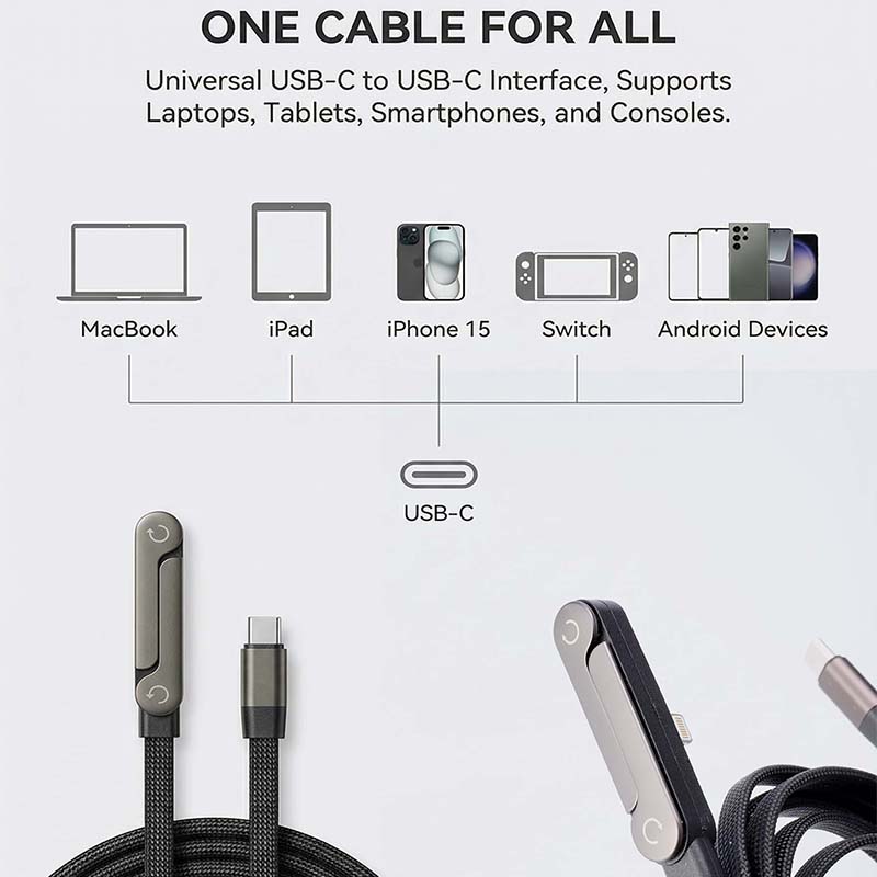 Invisible Holder Charger Cable with Stand,240w super fast charging 2-in-1 Fast ChargingCord & Phone Stand for Gaming, Office, CarTravel, Compatible with Type-C charging cableBlack