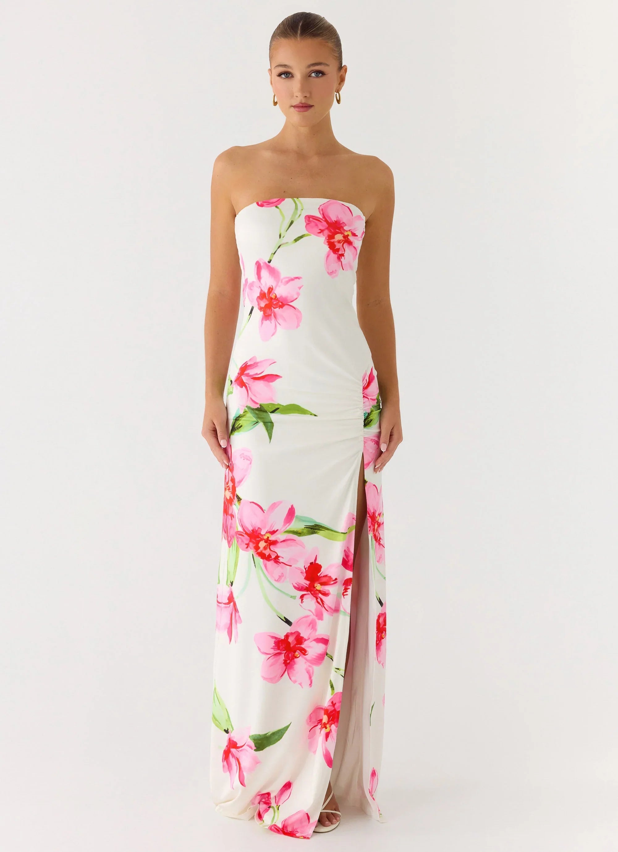 Erivo Strapless Maxi Dress - Ivory Reef