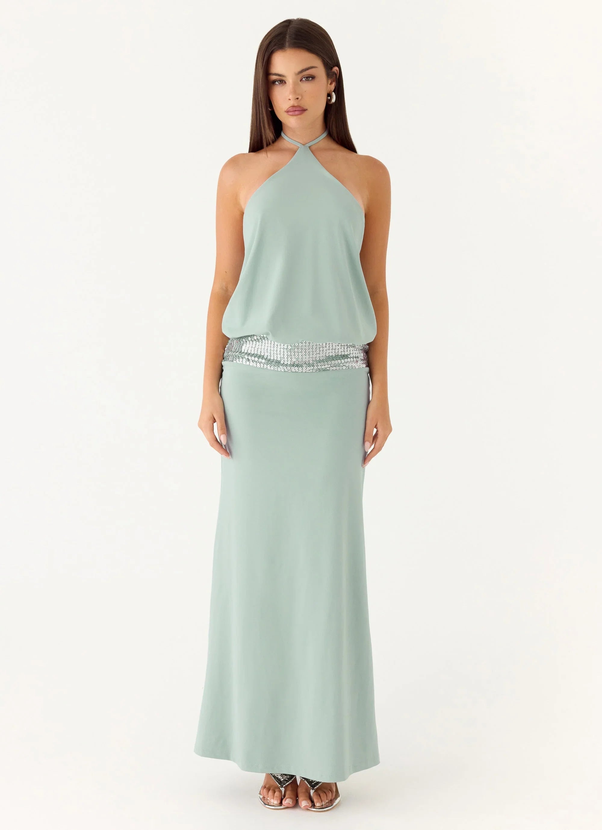 Marcie Halter Maxi Dress - Mint