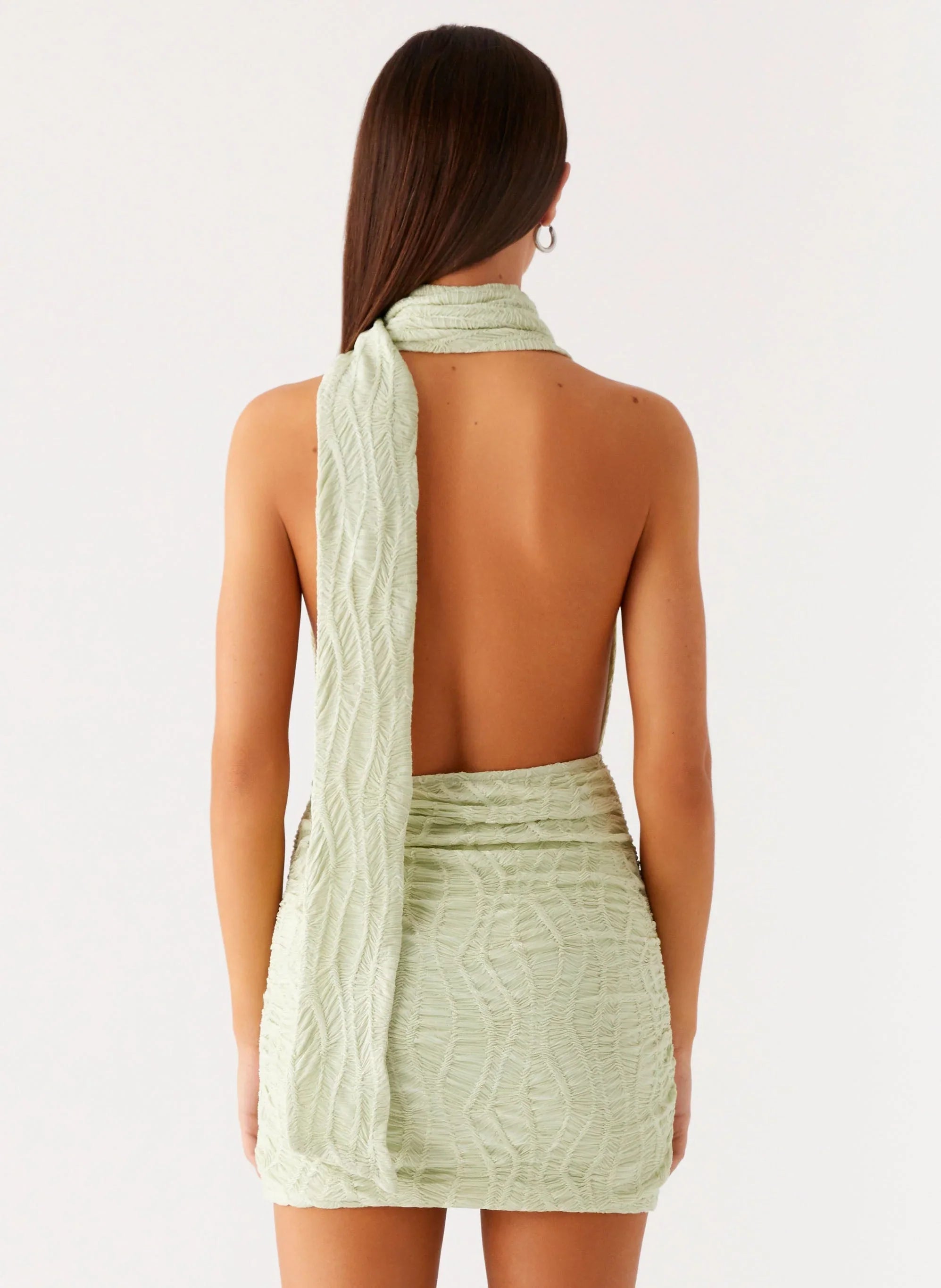 Crimson Mini Dress - Forest Sage