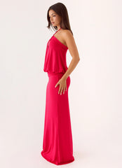 Telling You Maxi Dress - Red Magenta
