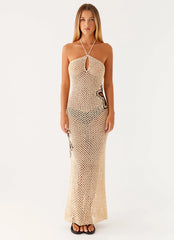 Aster Crochet Maxi Dress - Pastel Yellow