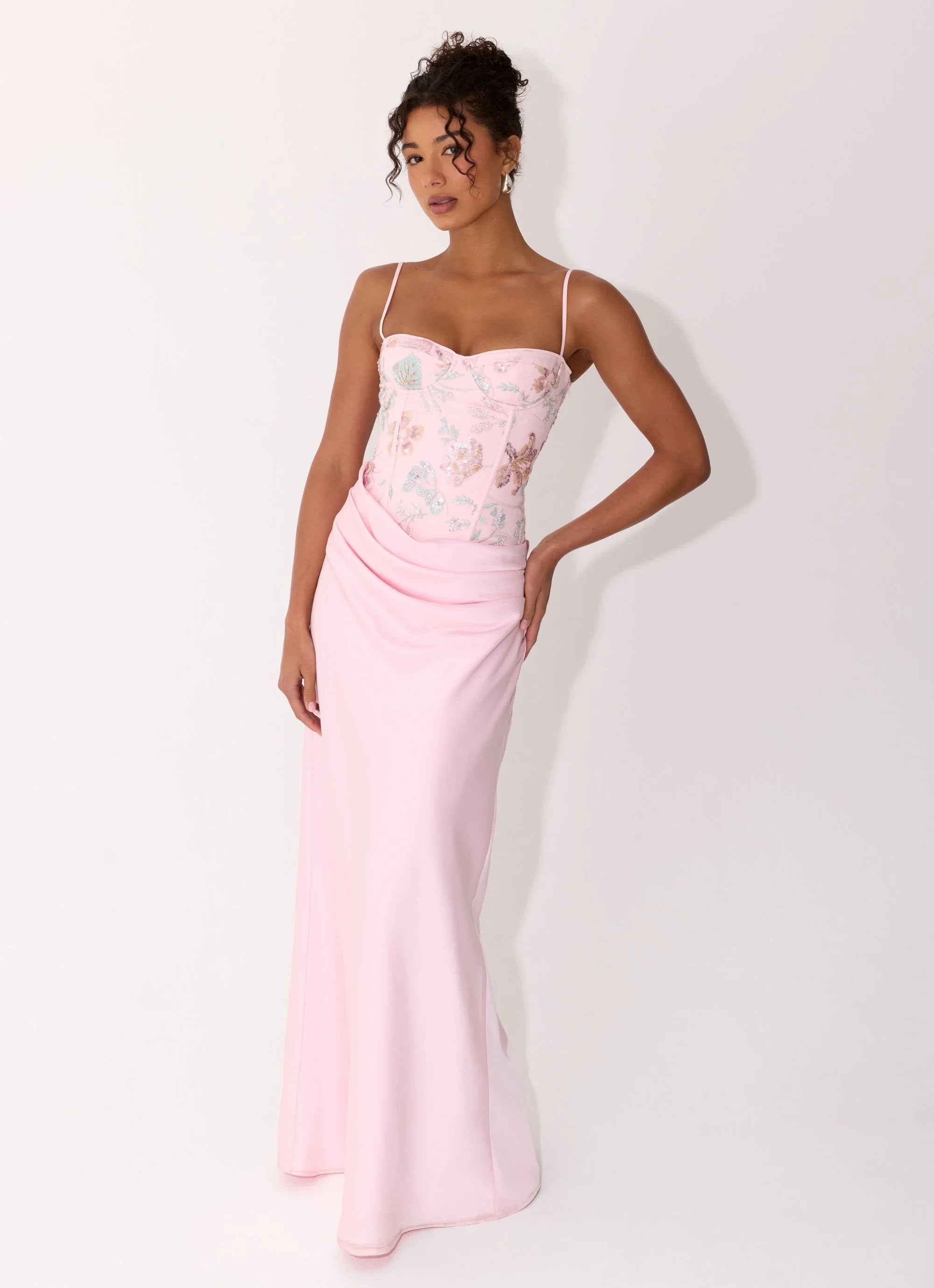 Euphoric Beaded Maxi Dress - Pink Everbloom